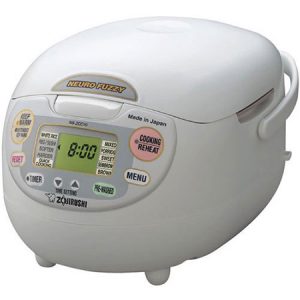 Zojirushi NS-ZCC10WZ 5.5 Cup (Uncooked) Neuro Fuzzy Rice Cooker & Warmer, Premium White
