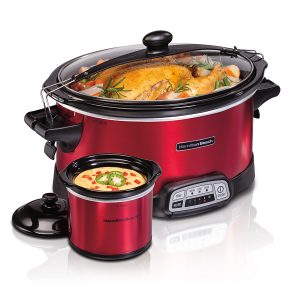 Hamilton Beach 7 Quart Stay or Go Programmable Slow Cooker with Party Dipper #33478