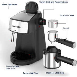 Espresso Machine 3.5 Bar 4 Cup SOWTECH Espresso Maker Cappuccino Machine E11Y 7 3
