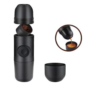 70mL Manual Coffee Machine Mini Portable Ground Coffee Espresso Machine Hand Operated Coffee Maker for Camping Hiking M11F