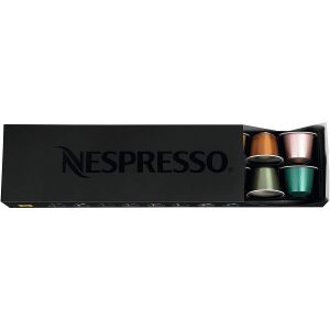 Breville Nespresso Pixie Single Serve Espresso Machine in Electric Titanium and Aeroccino Milk Frother in Black B11J 3