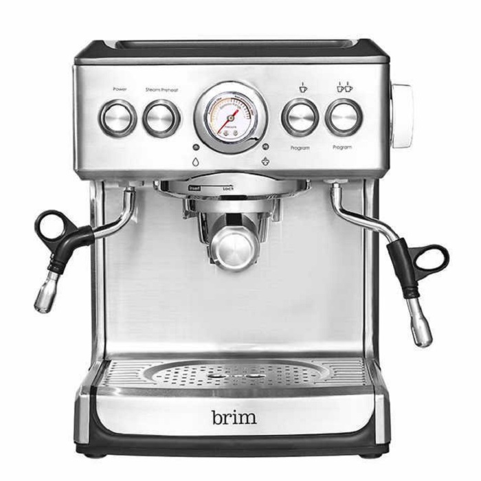 Brim 19 Bar Espresso Machine Maker, Silver B10K 3 Brim 19 Bar Espresso Machine Maker, Silver B10K