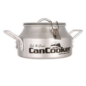 CanCooker Set 1.5 Gallon Steam Cooker with Burner Silicone Handle Covers 2 Piece Rack and Grill Topper Silver C19L 3