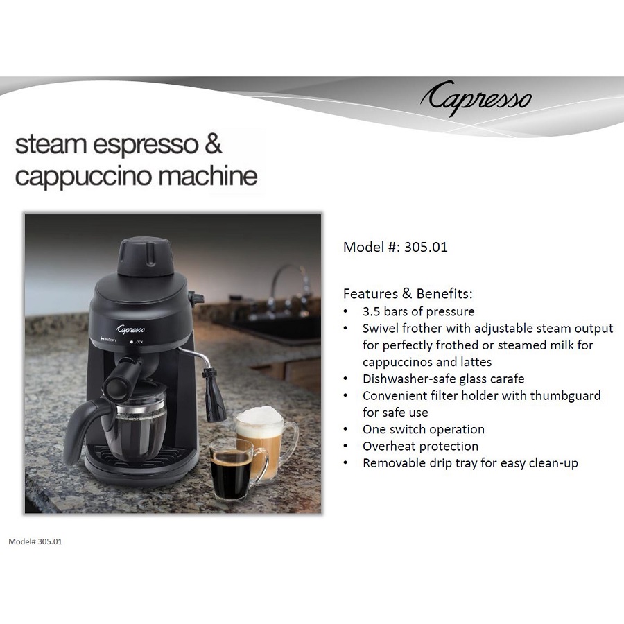 Capresso STEAMESPRESSO-RB 305.01 steam espresso & cappuccino machine-Certified Refurbished C11E 4 Capresso STEAMESPRESSO-RB 305.01 steam espresso & cappuccino machine-Certified Refurbished C11E - Image 2