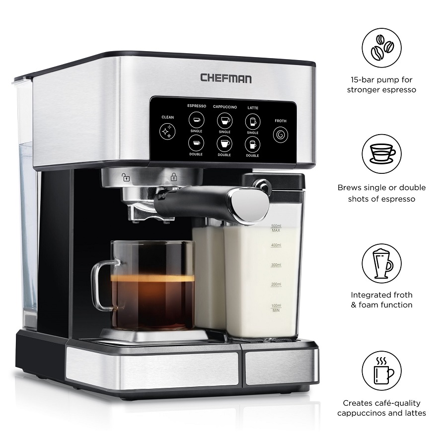 Chefman Barista Pro Espresso Machine, 1.8 Liters C10A 4 Chefman Barista Pro Espresso Machine, 1.8 Liters C10A - Image 2