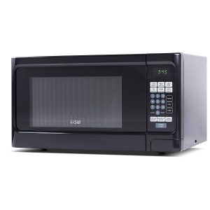 Commercial Chef CHCM11100SSB 1.1 Cubic Feet Microwave Oven, 1000 Watt, Stainless Steel Front with Black Cabinet C10I