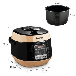 Costway 5.3 Qt 12 in 1 Multi use Programmable Electric Pressure Cooker Non stick Pot C20V 2