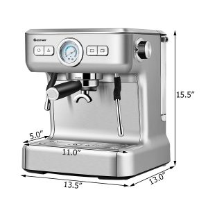 Costway Semi-Auto Espresso Machine Maker Water Tank Pump Pressure w/ Milk Frother Wand C10M 7 Costway Semi Auto Espresso Machine Maker Water Tank Pump Pressure w Milk Frother Wand C10M 2