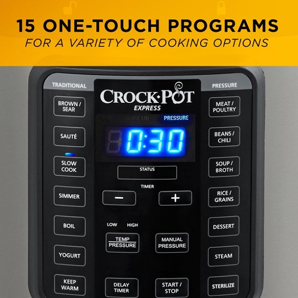 Crock-Pot 10-Qt. Express Crock Pressure Cooker with Easy Release Steam Dial, Premium Black Stainless Steel C19U 4 Crock-Pot 10-Qt. Express Crock Pressure Cooker with Easy Release Steam Dial, Premium Black Stainless Steel C19U - Image 2