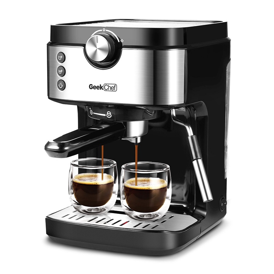 DierCosy Espresso Machine 20 Bar Coffee Machine With Foaming Milk Frother Wand D11W