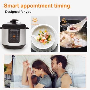 Electric Pressure Cooker 6 Qt Rice Cooke Slow Cooker E20L 4