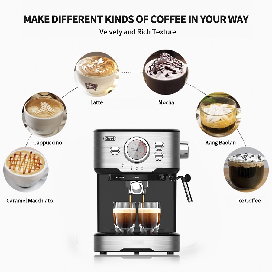 Gevi 15 Bar Espresso Machine with double Temperature Control System Frothing Milk(Refurbished-Like New) G10K 6 Gevi 15 Bar Espresso Machine with double Temperature Control System Frothing Milk(Refurbished-Like New) G10K - Image 4