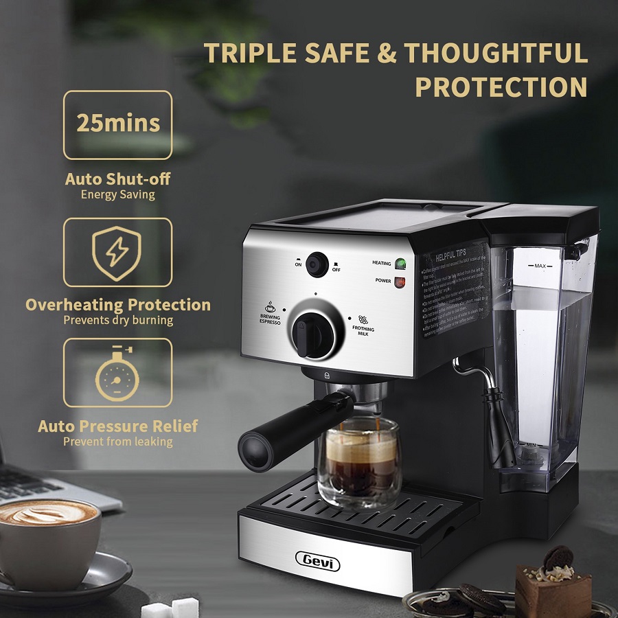 Gevi 15Bar Espresso Machine Cappuccino Maker Latte Machine with Milk Frother for Home,42oz Removable Water Tank G10K 5 Gevi 15Bar Espresso Machine Cappuccino Maker Latte Machine with Milk Frother for Home,42oz Removable Water Tank G10K - Image 3