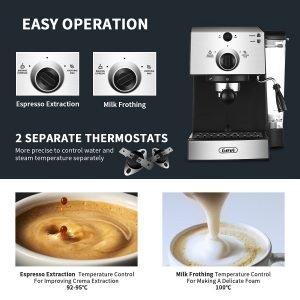 Gevi 15Bar Espresso Machine Cappuccino Maker Latte Machine with Milk Frother for Home,42oz Removable Water Tank G10K 9 Gevi 15Bar Espresso Machine Cappuccino Maker Latte Machine with Milk Frother for Home42oz Removable Water Tank G10K 4