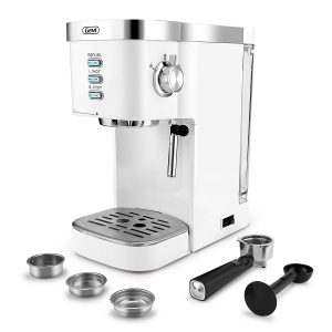 Gevi Espresso Machine 20-Bar Latte Cappuccino Maker with Frother,1.25 L,White, 1350W G10X