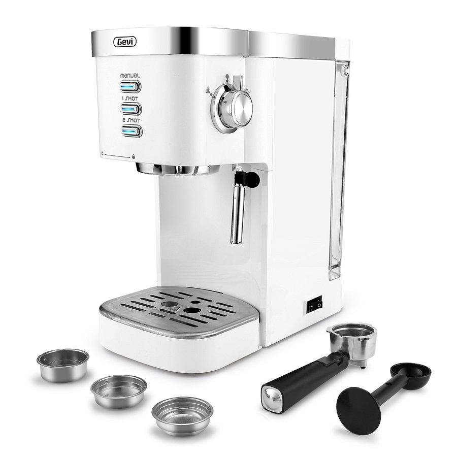 Gevi Espresso Machine 20-Bar Latte Cappuccino Maker with Frother,1.25 L,White, 1350W G10X 3 Gevi Espresso Machine 20-Bar Latte Cappuccino Maker with Frother,1.25 L,White, 1350W G10X