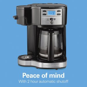 Hamilton Beach 2-Way Programmable Coffee Maker, Single-Serve and 12-Cup Pot, Stainless Steel, Glass Carafe, 47650 H11E