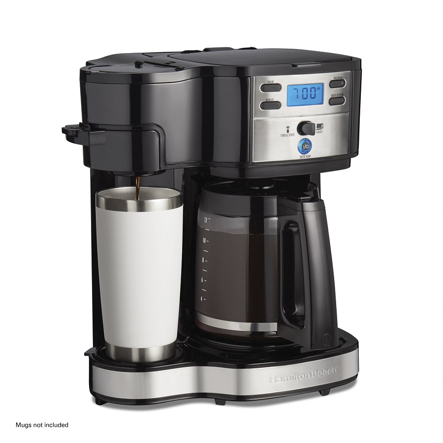 Hamilton Beach 2-Way Programmable Coffee Maker, Single-Serve and 12-Cup Pot, Stainless Steel, Glass Carafe, 47650 H11E 4 Hamilton Beach 2-Way Programmable Coffee Maker, Single-Serve and 12-Cup Pot, Stainless Steel, Glass Carafe, 47650 H11E - Image 2
