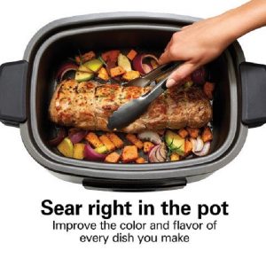 Hamilton Beach 6 Quart 9 in 1 Multicooker Slow Cooker Saute Sear Steam Rice Nonstick Stainless Steel 33065 H19E 2