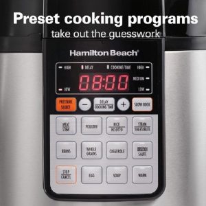 Hamilton Beach 6 Quart Multi Function Pressure Cooker Stainless Steel Model 34502 H19M 4