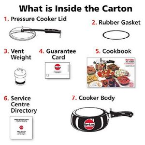 Hawkins CB35 Hard Anodised Pressure Cooker 3.5 Liter Contura Black H20C 4