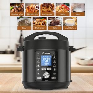 MOOSOO 6Qt Electric Pressure Cooker 13-in-1 Black Stainless Steel Instant One-Touch