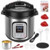 Moosoo 12 in 1 Pressure Cooker 6 Qt Electric Pressure Pot Keep Warm 24h Smart Time Delay Function Stainless Steel M19R 1