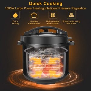 Moosoo 12 in 1 Pressure Cooker 6 Qt Electric Pressure Pot Keep Warm 24h Smart Time Delay Function Stainless Steel M19R 4