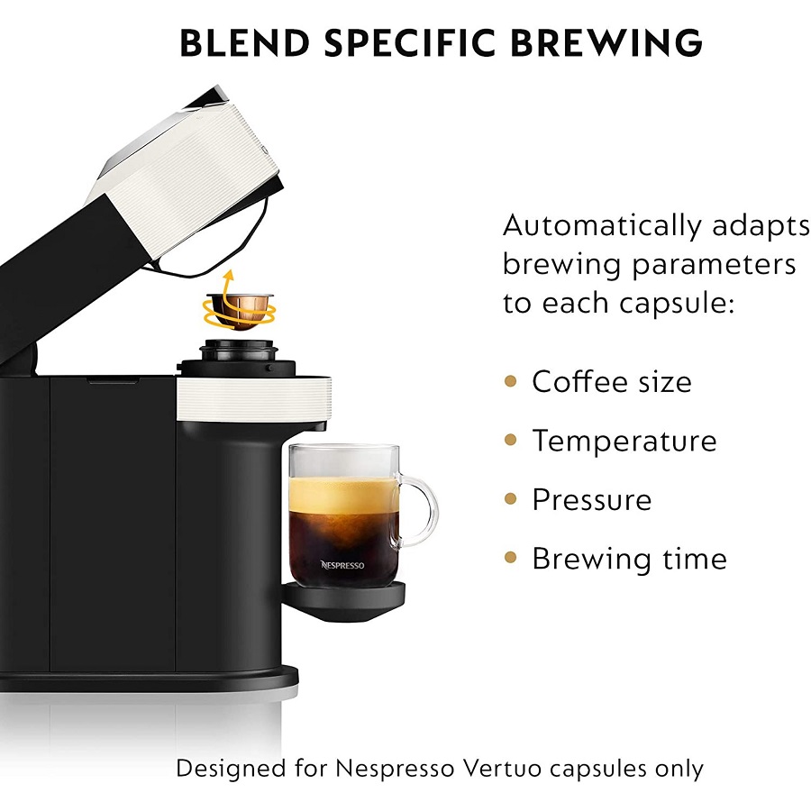 Nespresso ENV120WAE Vertuo Next Coffee and Espresso Maker, Machine + Aeroccino, White N10L 5 Nespresso ENV120WAE Vertuo Next Coffee and Espresso Maker, Machine + Aeroccino, White N10L - Image 3