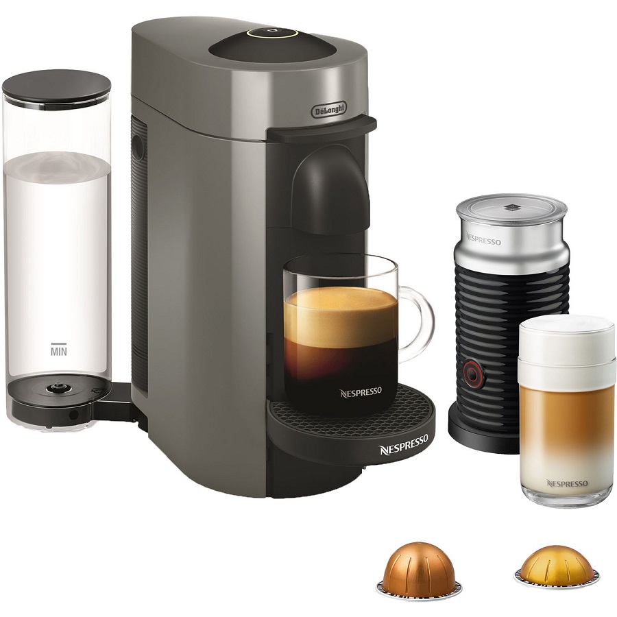 Nespresso VertuoPlus Coffee and Espresso Maker Bundle with Aeroccino Milk Frothier by De'Longhi, Grey N10B 3 Nespresso VertuoPlus Coffee and Espresso Maker Bundle with Aeroccino Milk Frothier by De'Longhi, Grey N10B