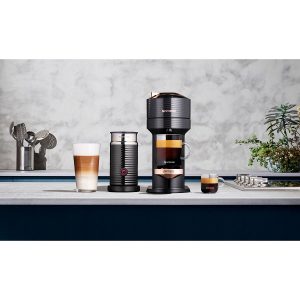 Nespresso by DeLonghi Vertuo Next Premium Coffee and Espresso Maker in Black Rose Gold plus Aeroccino3 Milk Frother in Black N11E 4