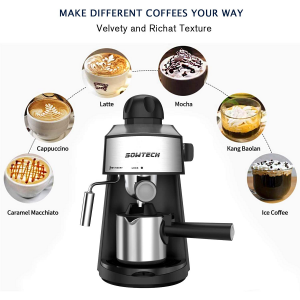 SOWTECH Espresso Machine 3.5 Bar 4 Cup Espresso Maker Cappuccino Machine S11R 9 SOWTECH Espresso Machine 3.5 Bar 4 Cup Espresso Maker Cappuccino Machine S11R 4