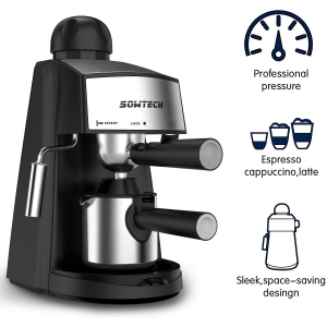 SOWTECH Espresso Maker 3.5 Bar 4 Cup 240ml Espresso and Cappuccino Machine S11K 7 SOWTECH Espresso Maker 3.5 Bar 4 Cup 240ml Espresso and Cappuccino Machine S11K 2