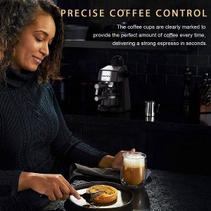 SOWTECH Steam Espresso Machine Cappuccino Latte Espresso Maker with Milk Fronter and carafe for home office S11W 3