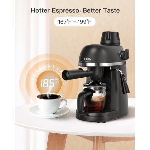 Sboly Coffee Maker Steam Espresso Machine with Milk Frother, New 1-4 Cup Expresso Coffee Maker, Black S11R 9 Sboly Coffee Maker Steam Espresso Machine with Milk Frother New 1 4 Cup Expresso Coffee Maker Black S11R 4
