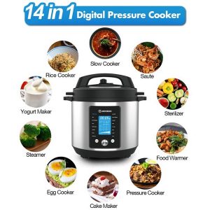 Stainless Steel 6qt Pressure Cooker 16 in 1 Electric Instant One Touch Pressure Pot with Digital Touchscreen S18I 3