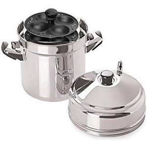 Tabakh IC-215 Stainless Steel Idli Cooker with Non-Stick 5-Rack Idly Stand, Makes 20 Idlis T21E