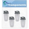 4 Pack UpStart Components Replacement 24 oz Cup with Flip P10D 1