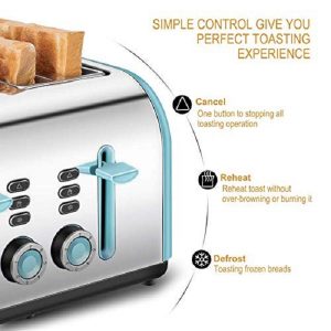 4 Slice Toaster, CUSINAID Stainless Steel Toasters with Reheat S15T 7 4 Slice Toaster CUSINAID Stainless Steel Toasters with Reheat S15T 2