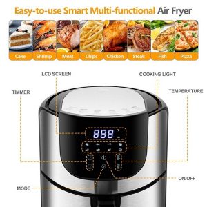 8-in-1 Air Fryer Oven,1400W Power 5.3QT Oilless Electric Air Fryer A30L