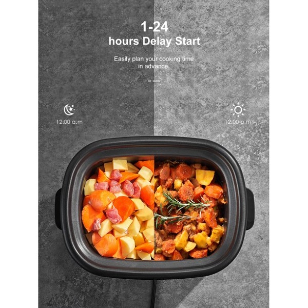 AICOOK Slow Cooker With Air Fryer Lid, 6.5 Quart A25L 6 AICOOK Slow Cooker With Air Fryer Lid, 6.5 Quart A25L - Image 4