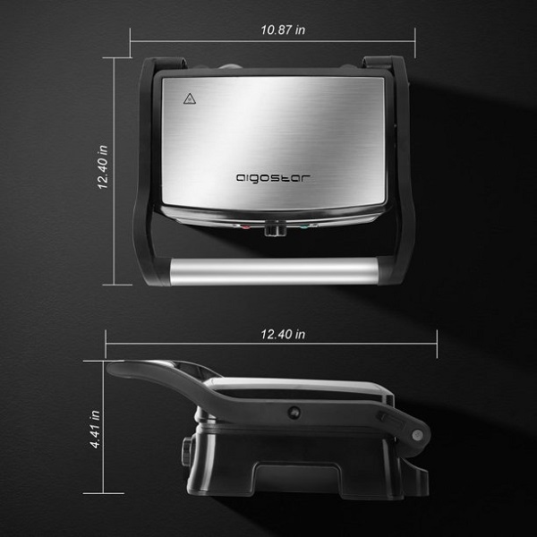 Aigostar Electric Panini Press Indoor Grill Sandwich Maker A22F 3 Aigostar Electric Panini Press Indoor Grill Sandwich Maker A22F
