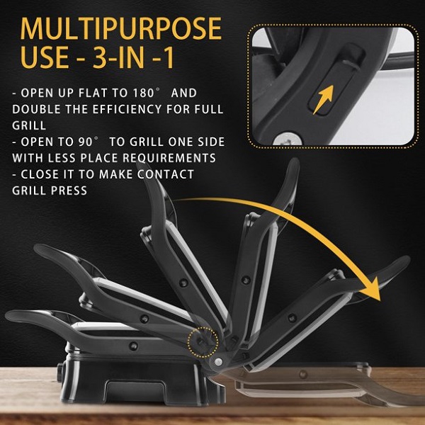Aigostar Electric Panini Press Indoor Grill Sandwich Maker A22F 5 Aigostar Electric Panini Press Indoor Grill Sandwich Maker A22F - Image 3