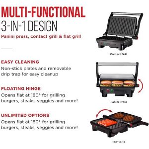 Chefman Electric Panini Press Grill and Gourmet Sandwich C22L 3