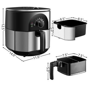 Costway 3.5QT Electric Stainless Steel Air Fryer Oven Oilless Cooker C31A 2
