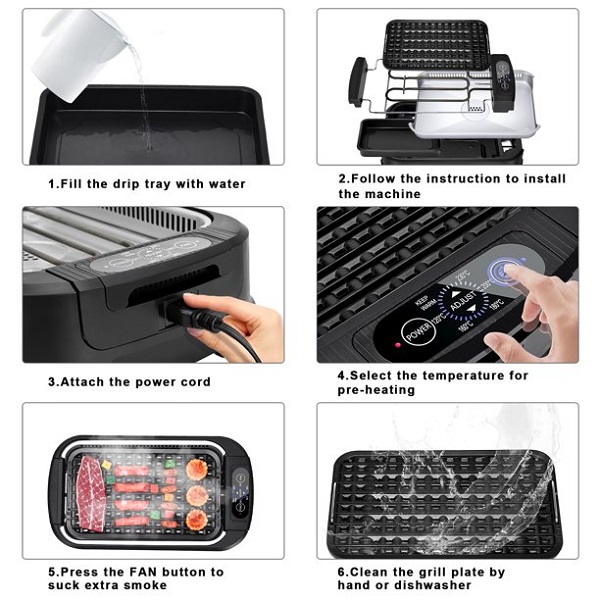 Costway Smokeless Electric Grill Portable Nonstick BBQ C22S 4 Costway Smokeless Electric Grill Portable Nonstick BBQ C22S - Image 2