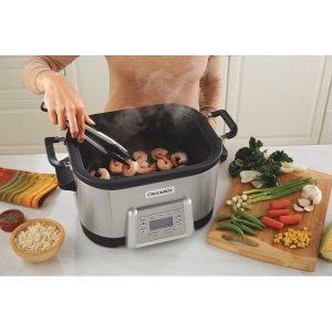Crock Pot 6 Quart 5 In 1 Non Stick Stainless Steel Multi Cooker C25X 2