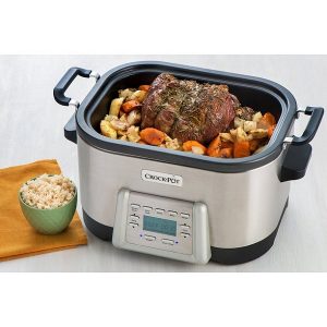 Crock Pot 6 Quart 5 In 1 Non Stick Stainless Steel Multi Cooker C25X 4