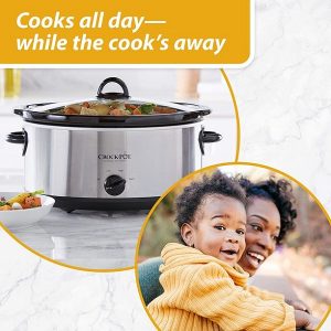 Crock Pot 7 Quart Oval Manual Slow Cooker Stainless Steel C25B 3 1