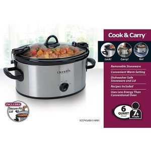Crock Pot Cook N Carry 6 Quart Oval Manual Portable Stainless C25Q 4